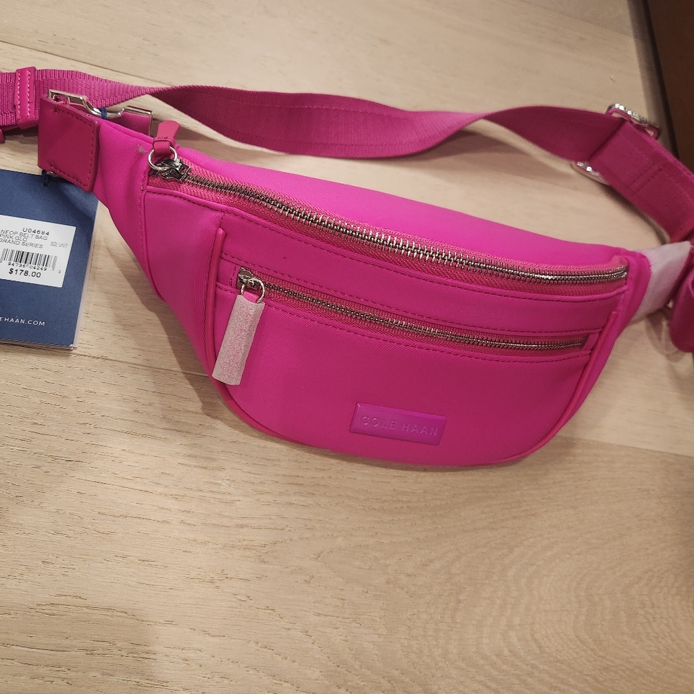Cole Haan Grand Series Belt Bag in Pink Glow Neoprene